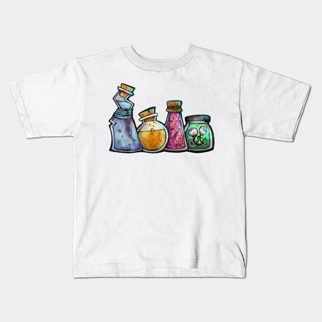 Potion Bottles Kids T-Shirt by Twkirky